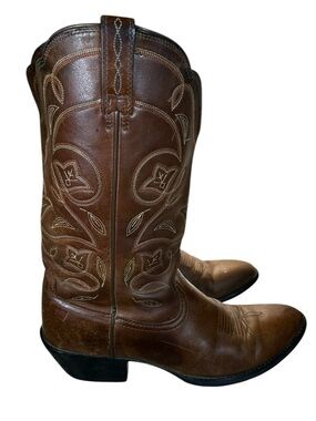 Ariat Western Boots Women’s 11B Brown Leather Embroidered Cowboy Cowgirl Riding